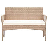 vidaXL Salon de Jardin 4 pcs avec Coussins Mobilier de Jardin Meubles d'Extérieur Mobilier de Patio Mobilier de Terrasse Résine Tressée Beige