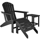 TecTake 800814 Chaise de Jardin Extérieur Design Adirondack Forme Ergonomique Résistant aux Intempéries Charge Max. 120 Kg – Diverses Couleurs (Noir)