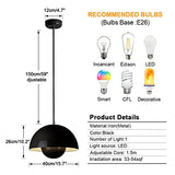 EMISOO Luminaires suspendus à dôme industriel Lampe suspendue au plafond vintage Led Lampe suspendue moderne pour îlot de cuisine Salle à manger Salon