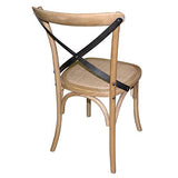 Bolero GG656 Lot de 2 chaises de salleà  manger en bois avec dossier et croix en métal Hauteur 880 mm