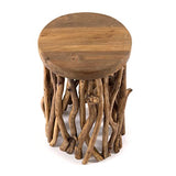 DESIGN DELIGHTS Table DAPPOINT Woods | Bois dacajou, 45x30 cm | Table Basse, Table en Bois, Table de téléphone, Tabouret en Bois de Racine, Tabouret pour Plantes