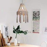 Plafond Pendentif Gland Abat-Jour Style Pastorale Fille Chambre Luminaire Cordon en Coton Tissu en Macramé Décoration Suspension Lampe pour Salon Table À Manger Mariage