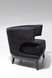 Kare Design Fauteuil Art Déco Velours Noir