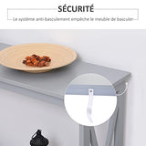 HOMCOM Table de Console Table d'entrée Style Table de drapier néo-rétro étagère dim. 100L x 30l x 80,5H cm MDF Gris