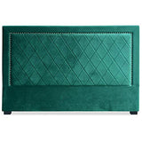 Menzzo Meghan Tête de lit, Velours, Vert, 186