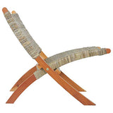 FAMIROSA Chaise de Relaxation Rotin Naturel kubu et Bois d'acajou