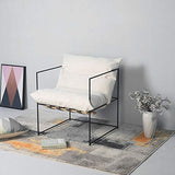 BESTSOON Canapé Chaise Fer Moderne Lounge Chair Arm for Le Salon, Chambre, Club, Bureau Rouge Blanc Salon Chambre Balcon Fauteuil Étude (Color : White, Size : 68x68x73cm)