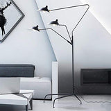 Lampe sur pied LGFSG Lampadaire Modélisation Chambre Lampe industrielle debout Simple Salon Led Luminaire au sol, 3 têtes noir