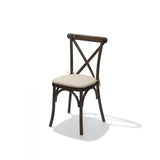 Chaise Bistrot Crossback en Bois Massif Empilable - Matériel CHR Pro - MarronBois d'hêtre