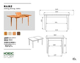 NORDICSTORY Table de salle à manger extensible France, bois massif de chêne, style nordique ou scandinave, design moderne pour salon, 4-8 personnes, 120-160 x 80 x 75 cm (chêne miel)