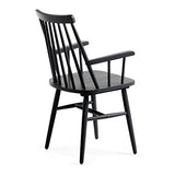 Kave Home - Chaise de Salle à Manger Tressia Noir avec accoudoirs en Bois Massif de Caoutchouc