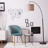 Brillant | Lampadaire arc Aike 1,8m noir mat/gris | 1x A60, E27, 40W, adapté aux lampes normales (non incluses)