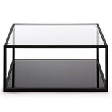 LF - Table basse Grennhill carré 80 x 80 cm métal et verre