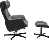 Kare 79945 Fauteuil pivotant + Repose-Pieds Ohio Salt and Pepp