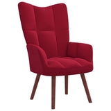 Toshilian Fauteuil avec Repose Pied, Fauteuils Chaise de Salon Fauteuil Relax Relax avec Tabouret Chaise de Relaxation avec Repose-Pied Rouge Bordeaux Velours