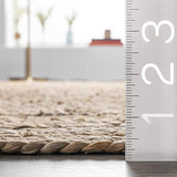 nuLOOM Tapis de sol Collection Rigo, en toile de Jute, tissé à la Main, style campagne, 180 cm, Rond