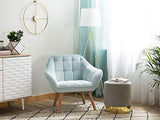 Beliani - Fauteuil - Karis - en Velours, Bleu Clair