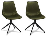 Ibbe Design Isabel Lot de 2 Olive Verte Pivotantes Chaises Salle à Manger en Tissu Velours Salle à Manger Salon Bureau Cuisine, Assise Rembourrée Scandinaves, Pieds en Métal