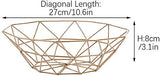 ZSJZHP Métal Bowl Fruits légumes Fil paniers en métal Bol géométrique Cuisine Rangement de Bureau Comptoir du Cabinet Stockage Pantry Organisation Oeufs Pain Holder,Gold-S