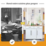 GOPLUS Desserte Îlot de Cuisine Desserte à roulettes Chariot de Cuisine en Bois avec 2 Placards Étagère 2 Niveaux Réglables et 2 Tiroirs, Porte-Serviettes, 122 x 46 x 92,3 CM, Blanc