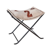 Paris Prix - Tabouret Pliant Vintage Cuir Samus 47cm Blanc