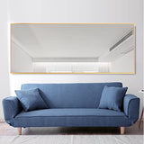 Poshions Miroir mural sur toute la longueur, 150 x 40 cm, grand miroir mural, doré, avec crochet, pour salon ou dressing