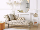 Beliani Chaise Longue Côté Gauche Méridienne en Tissu Imprimé Beige Style Elégant Nimes
