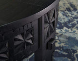WOHNLING Basse Design 80x36x80 cm Table Basse en manguier en Bois Massif Rond Noir | Table de Salon en Bois Table de Salon Solide | Table de Salon Oriental | Table Basse Table de Salon