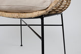 Felis Lifestyle 1200141 Armchair Tiger Rotin avec coussin 57x60x79 cm