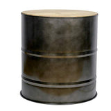 DS Dropshipping Table Basse bidon Industriel Metal 46,5cm dia x 50cm