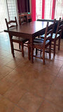 Mar.c.a. Design, Table Extensible, Table Salle à Manger en Bois, Noyer Foncé - Table à Manger Rectangulaire Ouverte 210x80x75H avec 2 Extensions 40cm - Table a Manger Style Art Pauvre, Made in Italy