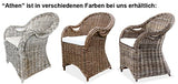 KMH Joli fauteuil en osier Athènes (blanc) avec structure en bambou robuste – Avec coussin d'assise