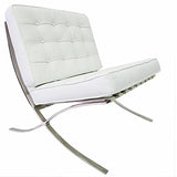 Chaise Barcelona - Cuir de qualité supérieure inspiré par Mies van de Rohe (Blanc)