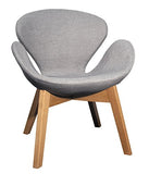Meubletmoi Fauteuil tapissé avec accoudoir et piètement en Bois - Collection Elyt (Gris Chiné)