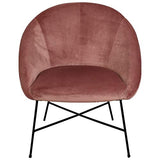 Nimara Fauteuil en velours | Fauteuil avec tissu en velours et accoudoirs | Fauteuil de salon avec confort et détente | Fauteuil de qualité en bleu, gris et rose
