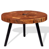 Festnight Table Basse Design Dessus en Bois d'acacia Massif Style Industriel (55-60) x 40 cm