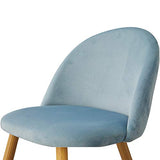 OFCASA 4 x Moderne Chaises de Salle à Manger Velours Bleu Clair Tissu Chaise de Cuisine Rembourrée avec Pieds en Métal Chaises de Salon Meubles