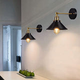 AWEKLIY Applique Murale en Métal Rétro Éclairage Industriel Suspension Luminaire Plafonnier Plafonnier E27 Pour Café Loft Cuisine Bar Restaurant Porche Allée Noir (Lot de 2)