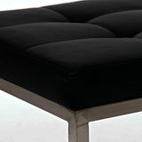 CLP Banc BARCI Similicuir Rembourrage Épais I Banquette De Cuisine Design Moderne I Siège De 2 Places Hauteur Assise 48 cm I Support en Acier Inoxydable Noir