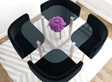 Deco In Paris Ensemble Table + 4 chaises encastrable Noir FLEN