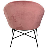 Nimara Fauteuil en velours | Fauteuil avec tissu en velours et accoudoirs | Fauteuil de salon avec confort et détente | Fauteuil de qualité en bleu, gris et rose