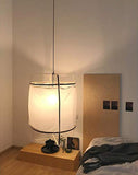 WnLit Lampe Suspension Japonais Lignes minimalistes Bambou éclairage LED Suspendus Tricot Main lumières Cuisine Salle à Manger Lampe Tissu Suspendu E27 Lustre Vie de la Lampe de Chambre,Beige,S