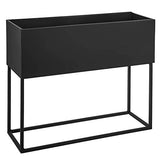Atmosphera - Lot de 2 jardinières Rectangles sur Support en métal Noir