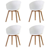 GroBKau Lot de 4 Chaises de Salle à Manger Scandinaves avec Pieds en Métal, Blanc