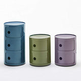 Kartell Componibili, Conteneur 3 éléments, Bleu, Base ronde