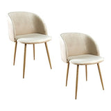 ZONS YPOS lot 2 chaises en Velours 55.5x60xH83cm Beige