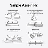 Opoiar Canapé-lit futon avec cadre et matelas, noir en mousse à mémoire de forme, siège futon, canapé couchette moderne pliable pour petit espace/bureau/appartement