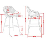 JaHECOME Lot de 2 Tabourets de Bar avec Dossier, Accoudoirs et Repose-Pieds,Chaises de Bar Roubourés, Pieds en Métal Chaises pour Salon, Bistrots (2, Vert)