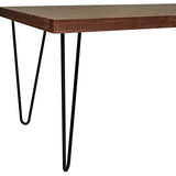 Marque Amazon - Rivet - Table de salle à manger aux pieds ultra-fins et au look industriel, largeur 180 cm, Noyer et noir