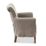 Loberon® Fauteuil Amherst - Bois de chêne, Coton - H/L/P env. 89/60/65 cm - Gris